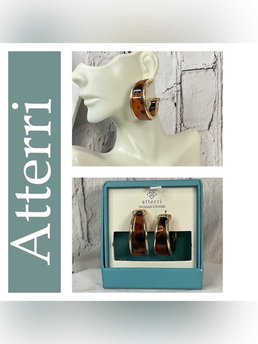🌟🌟 Atterri Tortoiseshell Hoop Earrings